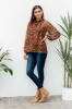 Riley Leopard Silk Ruffle Top sold by Blue Bungalow