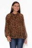 Riley Leopard Silk Ruffle Top sold by Blue Bungalow
