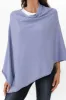 Amy Blue Wool Blend Poncho sold by Blue Bungalow