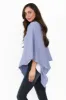 Amy Blue Wool Blend Poncho sold by Blue Bungalow