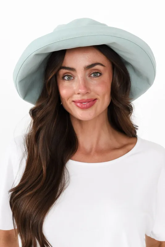 Coogee Green Cotton Upturn Hat sold by Blue Bungalow
