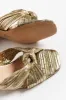 Georgie Gold Leather Knot Heel sold by Blue Bungalow