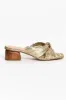 Georgie Gold Leather Knot Heel sold by Blue Bungalow