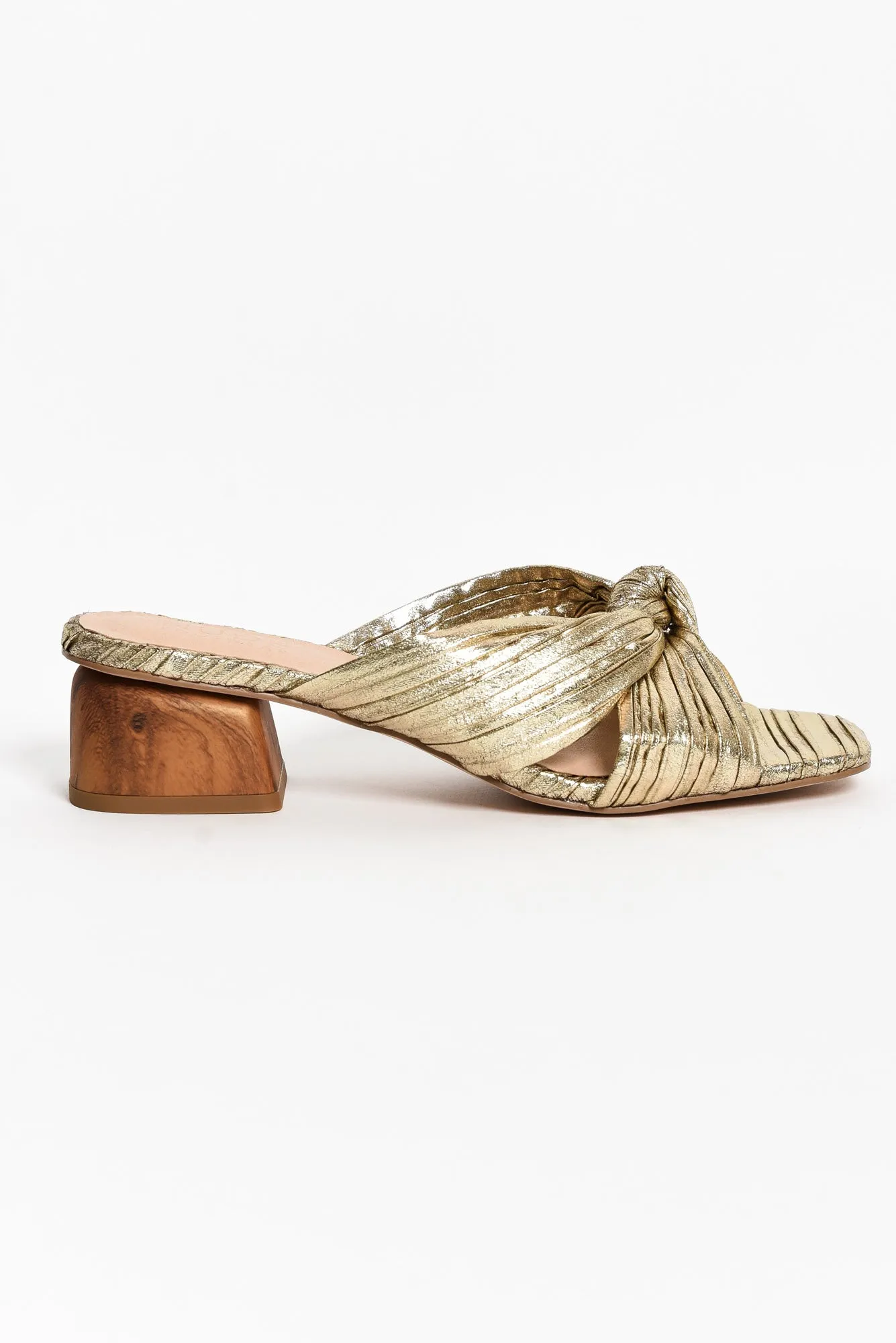 Georgie Gold Leather Knot Heel sold by Blue Bungalow product image thumbnail 3