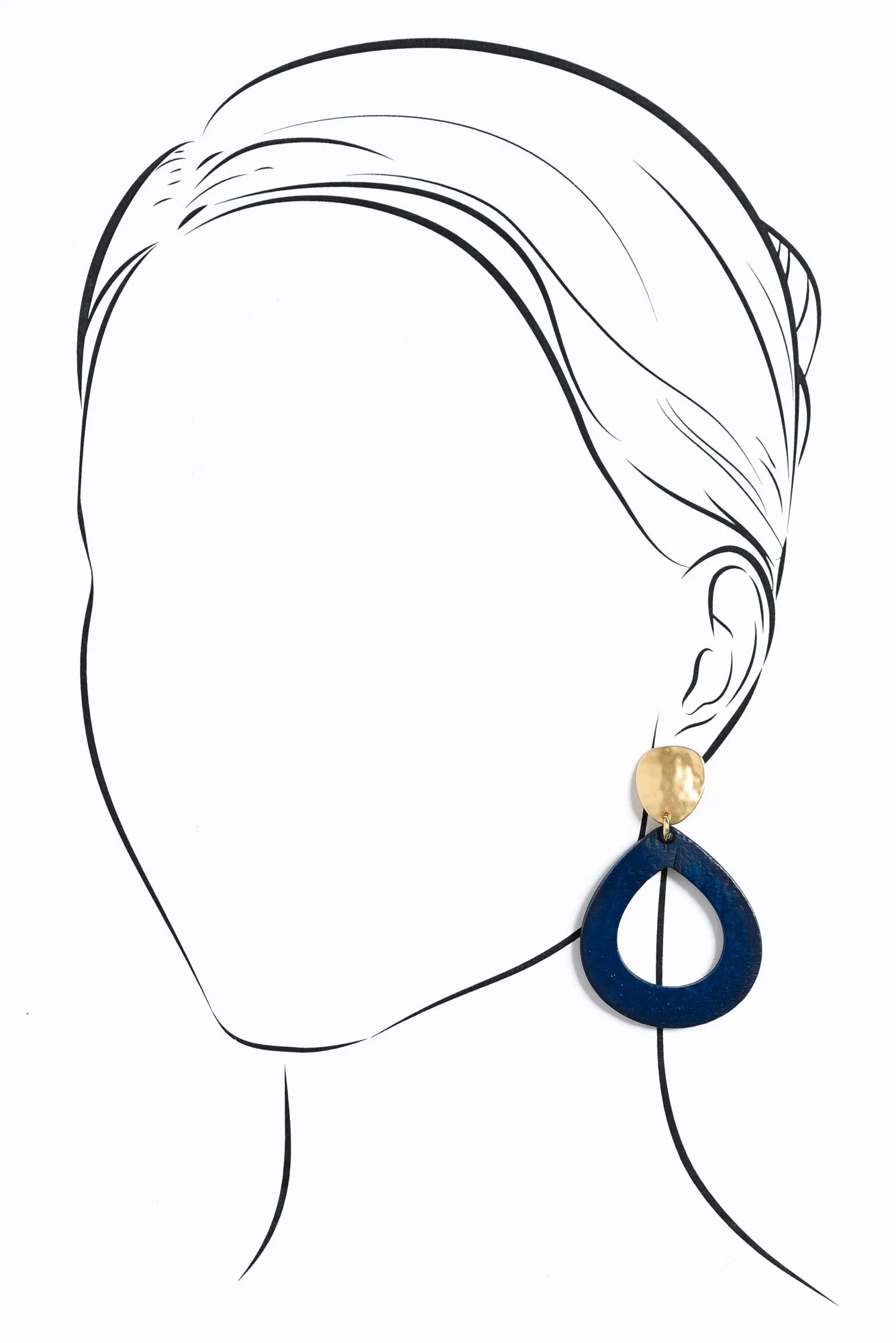 Tinsley Navy Wood Earrings sold by Blue Bungalow product image thumbnail 2