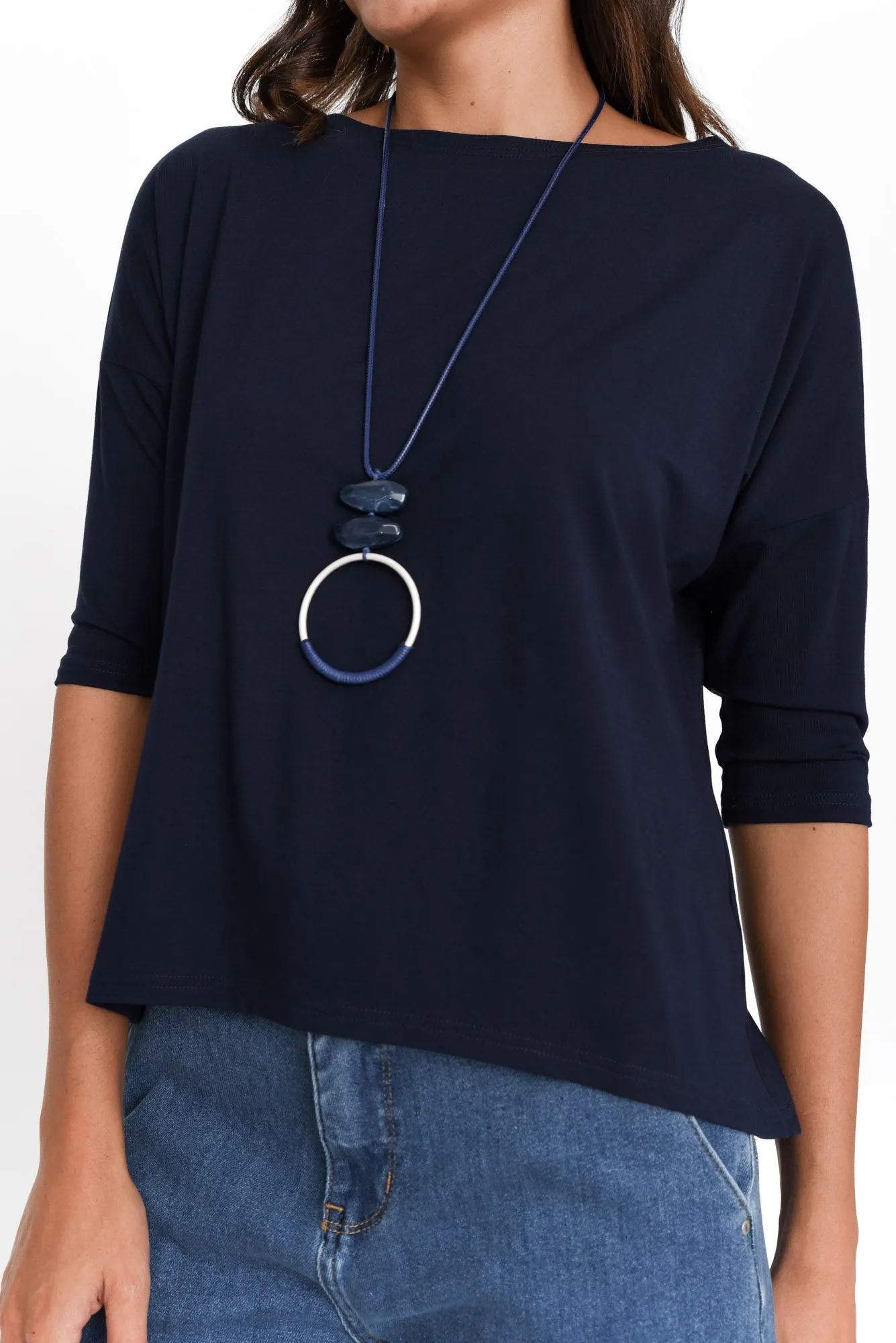 Camila Navy Bamboo Top sold by Blue Bungalow product image thumbnail 5