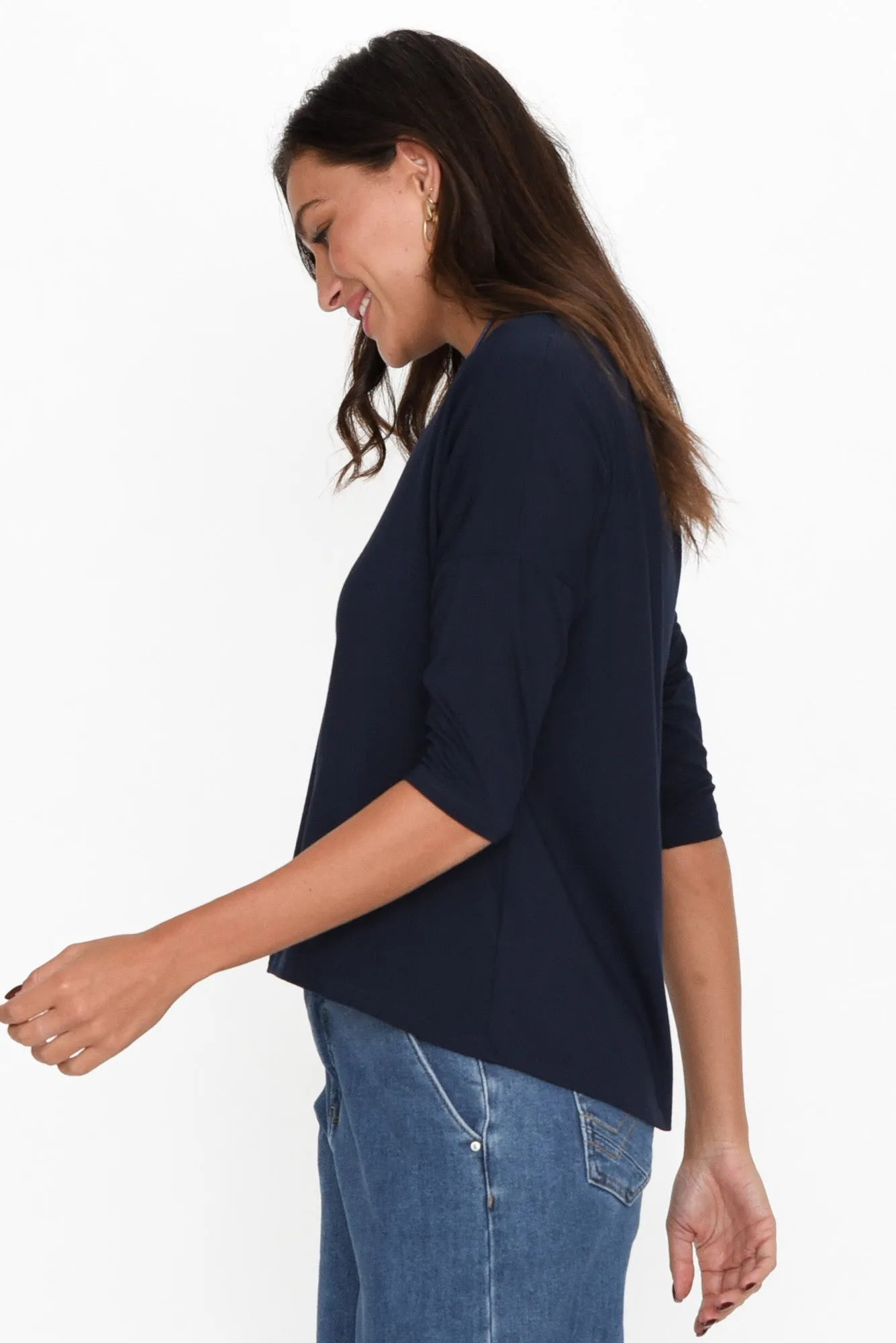 Camila Navy Bamboo Top sold by Blue Bungalow product image thumbnail 3