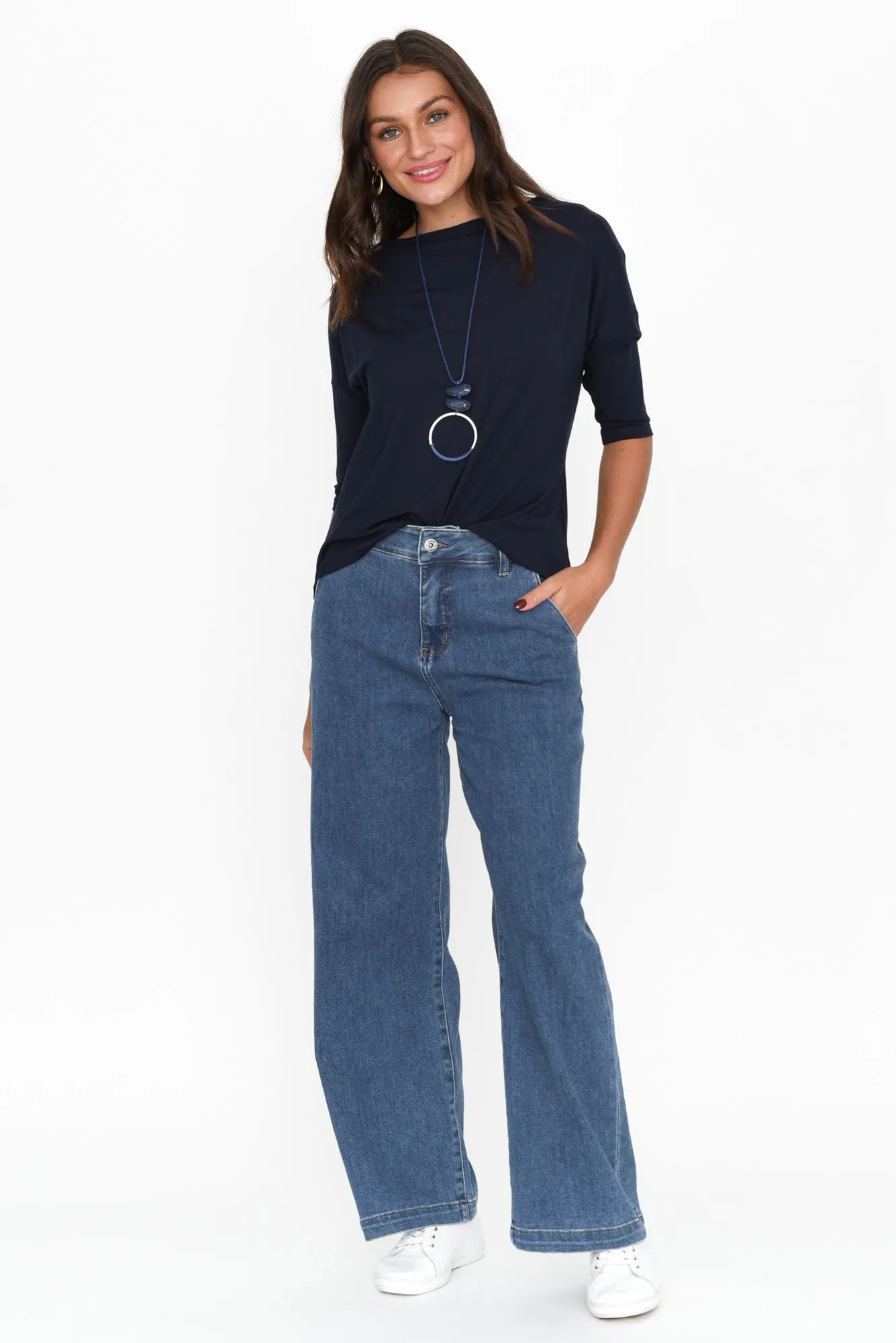 Camila Navy Bamboo Top sold by Blue Bungalow product image thumbnail 2