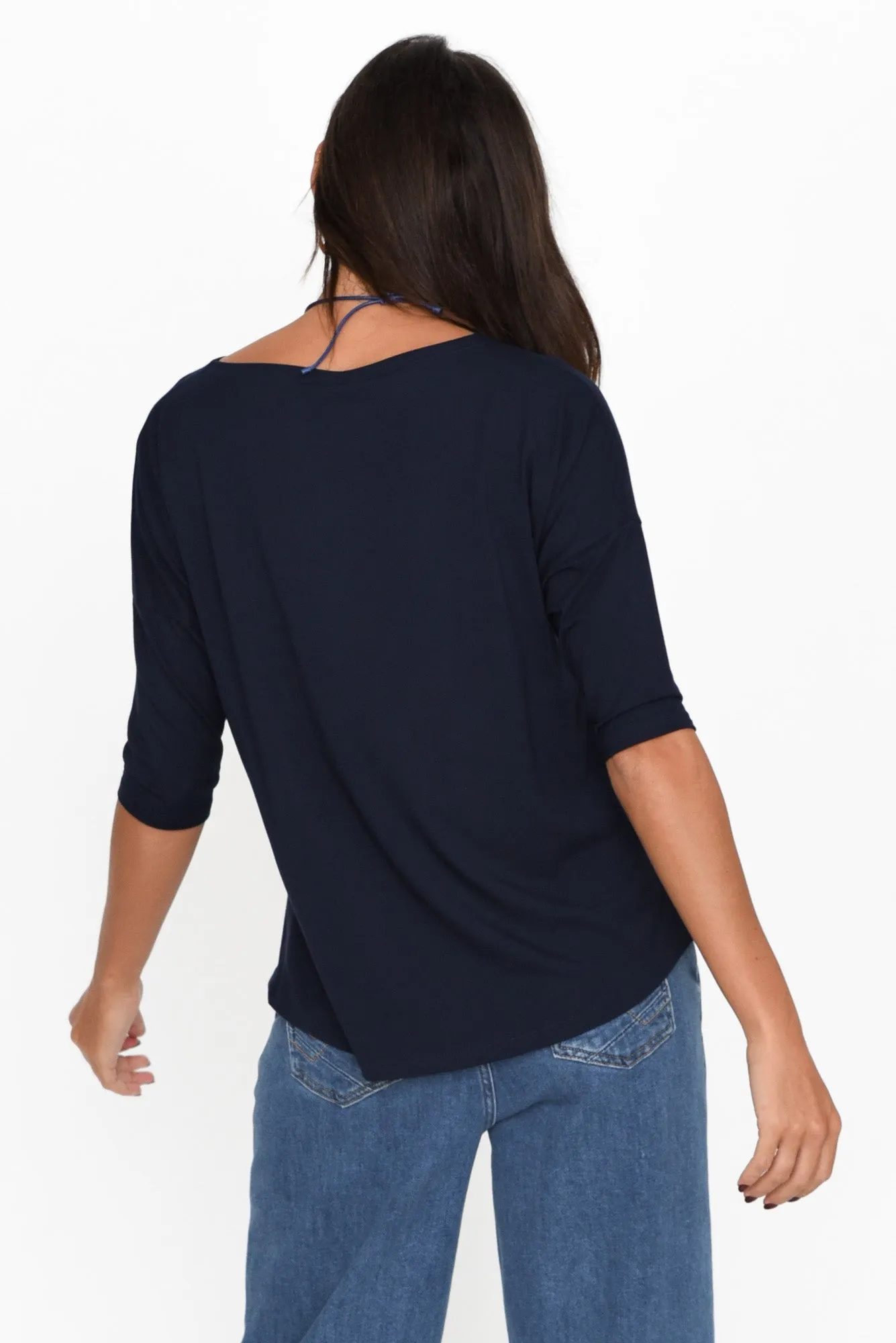 Camila Navy Bamboo Top sold by Blue Bungalow product image thumbnail 4