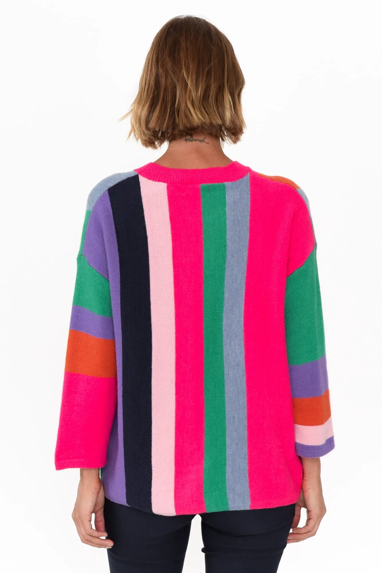 Orilyn Rainbow Stripe Knit Jumper sold by Blue Bungalow product image thumbnail 5
