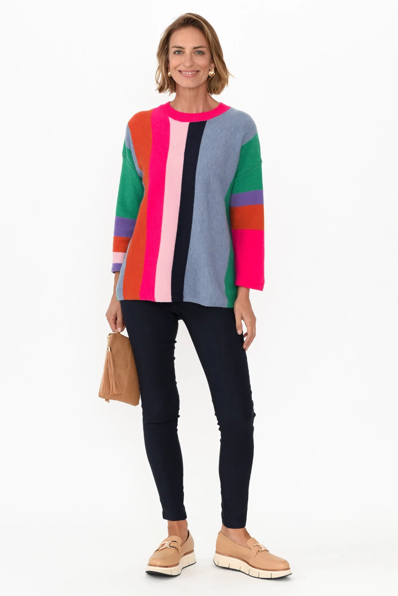 Orilyn Rainbow Stripe Knit Jumper sold by Blue Bungalow product image thumbnail 3