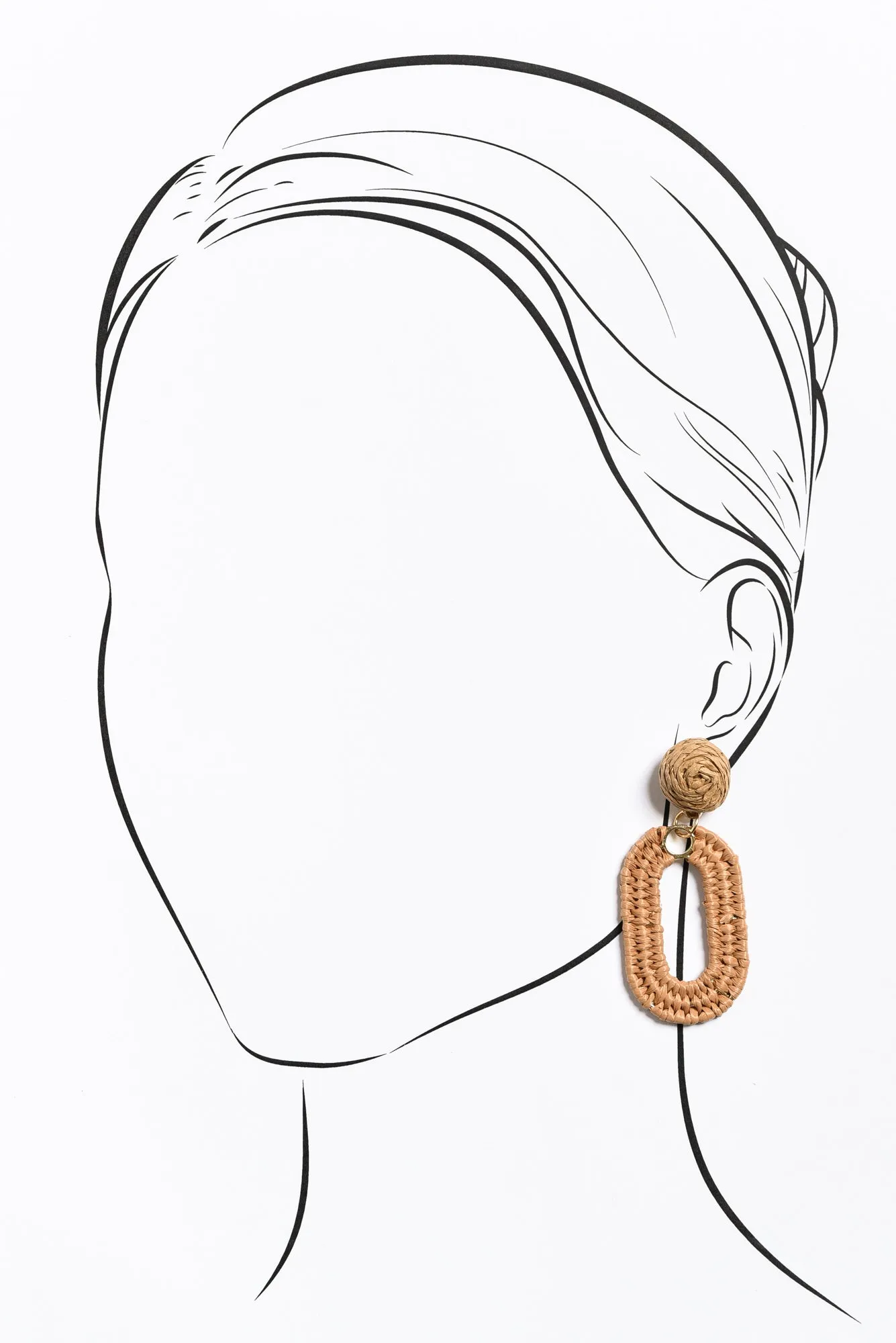 Tilby Beige Woven Oval Drop Earrings sold by Blue Bungalow product image thumbnail 2