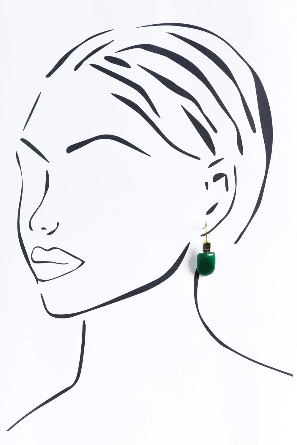 Toria Green Stone Earrings sold by Blue Bungalow product image thumbnail 2