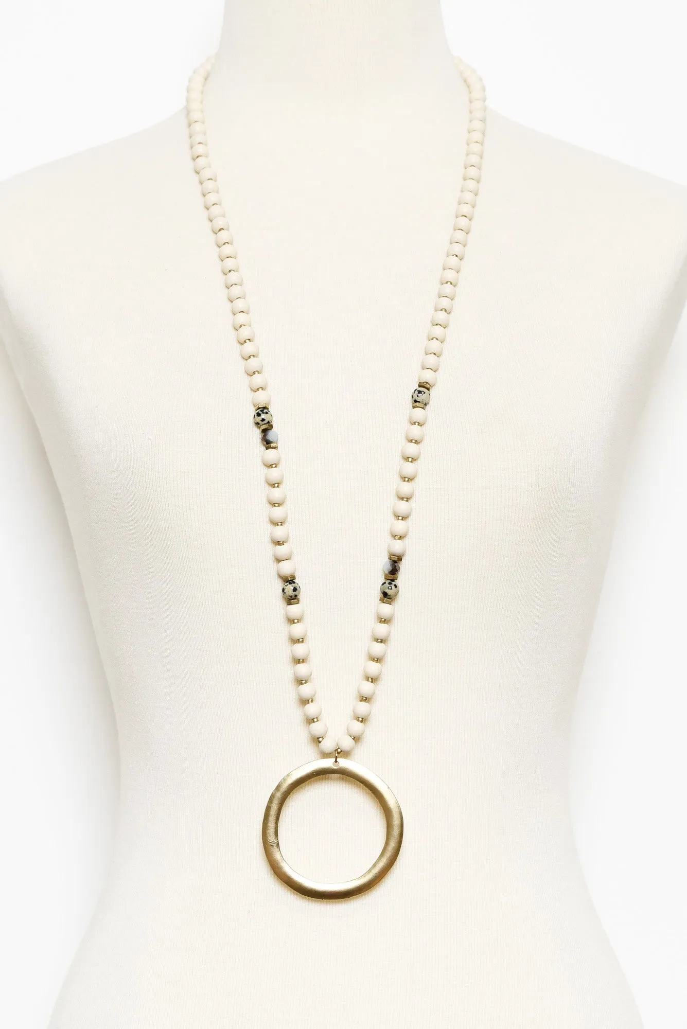 Frasier Cream Beaded Pendant Necklace sold by Blue Bungalow product image thumbnail 2