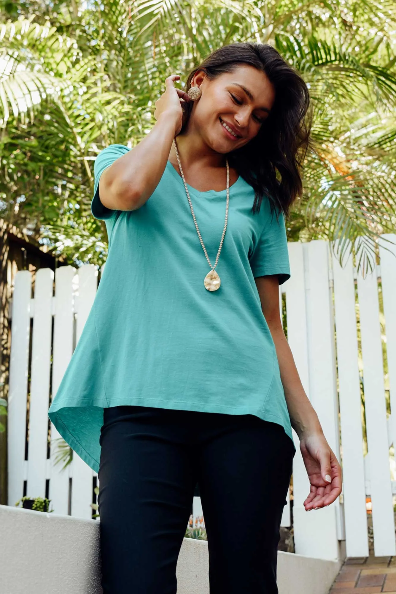 Luella Jade Green Cotton Tee sold by Blue Bungalow product image thumbnail 2