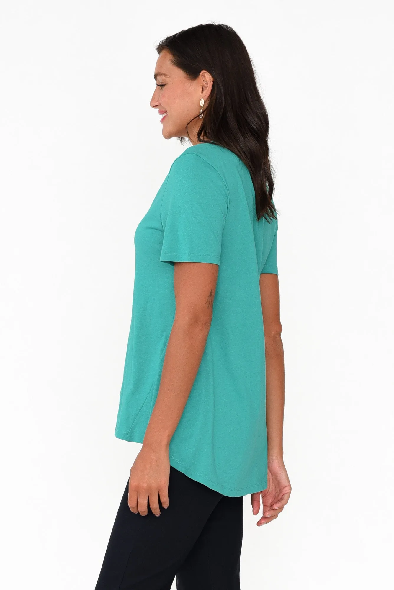 Luella Jade Green Cotton Tee sold by Blue Bungalow product image thumbnail 5