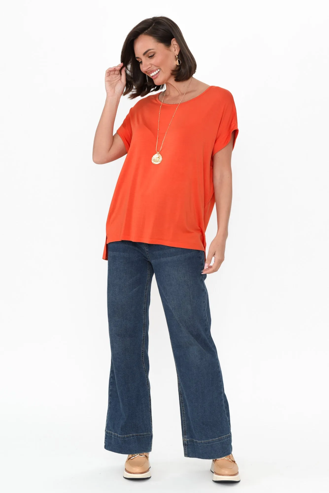 Fallon Orange Bamboo Top sold by Blue Bungalow product image thumbnail 3