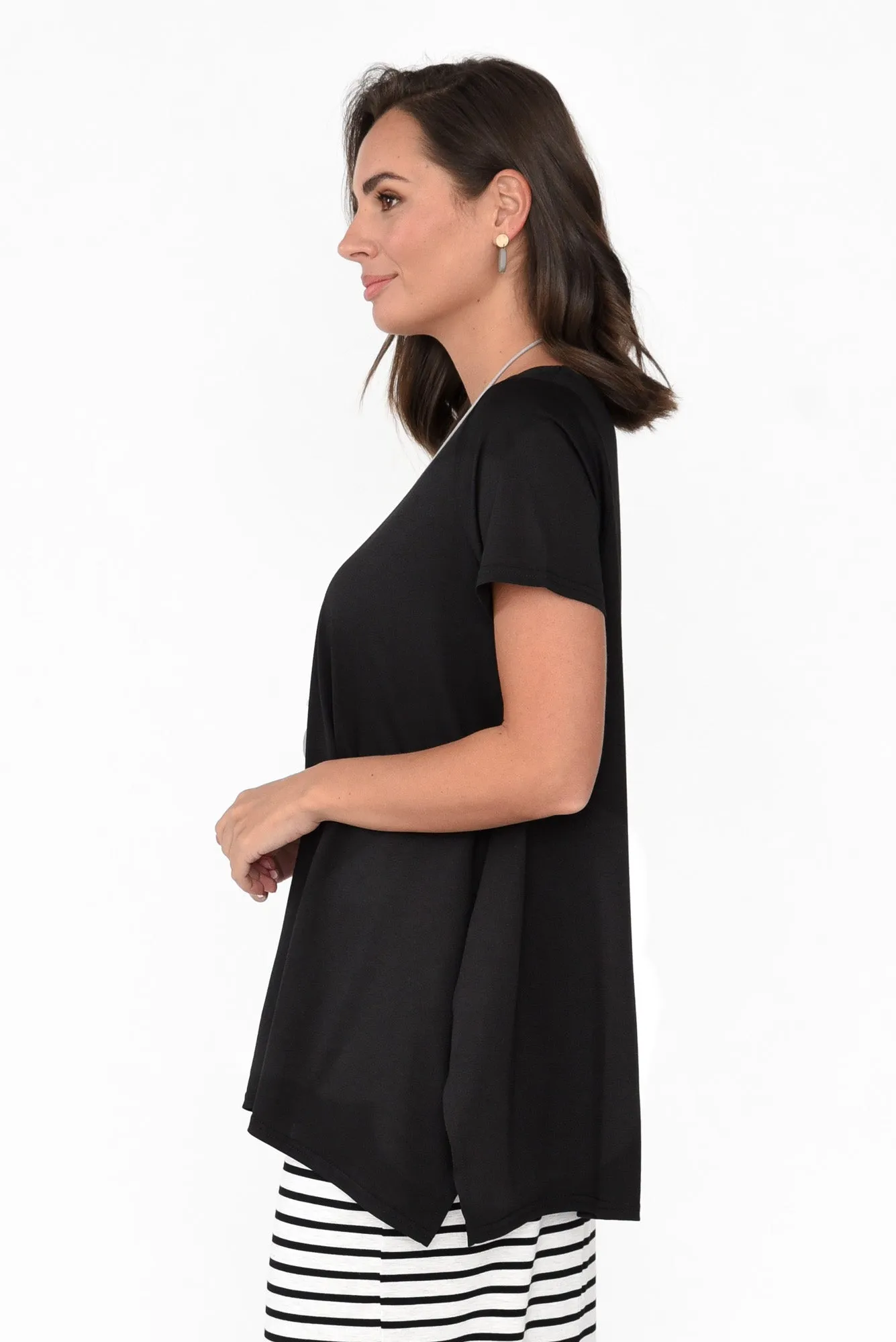 Marcy Black Drape Top sold by Blue Bungalow product image thumbnail 4