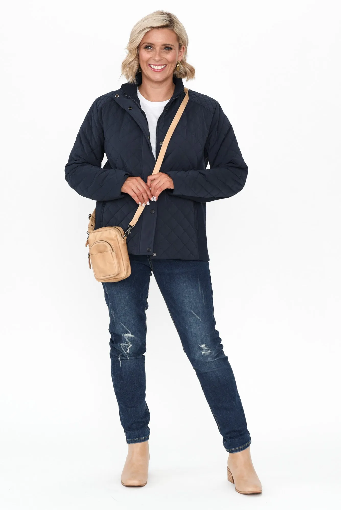 Asena Navy Quilted Puffer Jacket sold by Blue Bungalow product image thumbnail 3