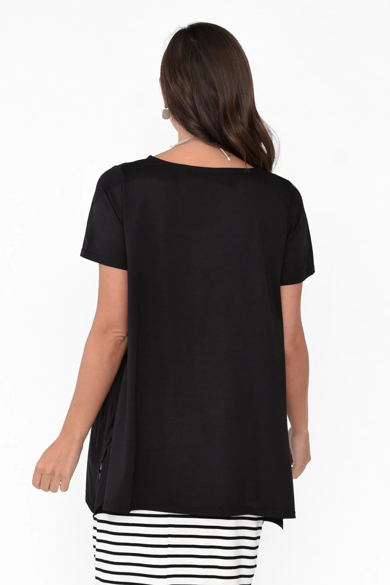 Marcy Black Drape Top sold by Blue Bungalow product image thumbnail 5