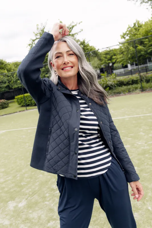 Asena Navy Quilted Puffer Jacket sold by Blue Bungalow