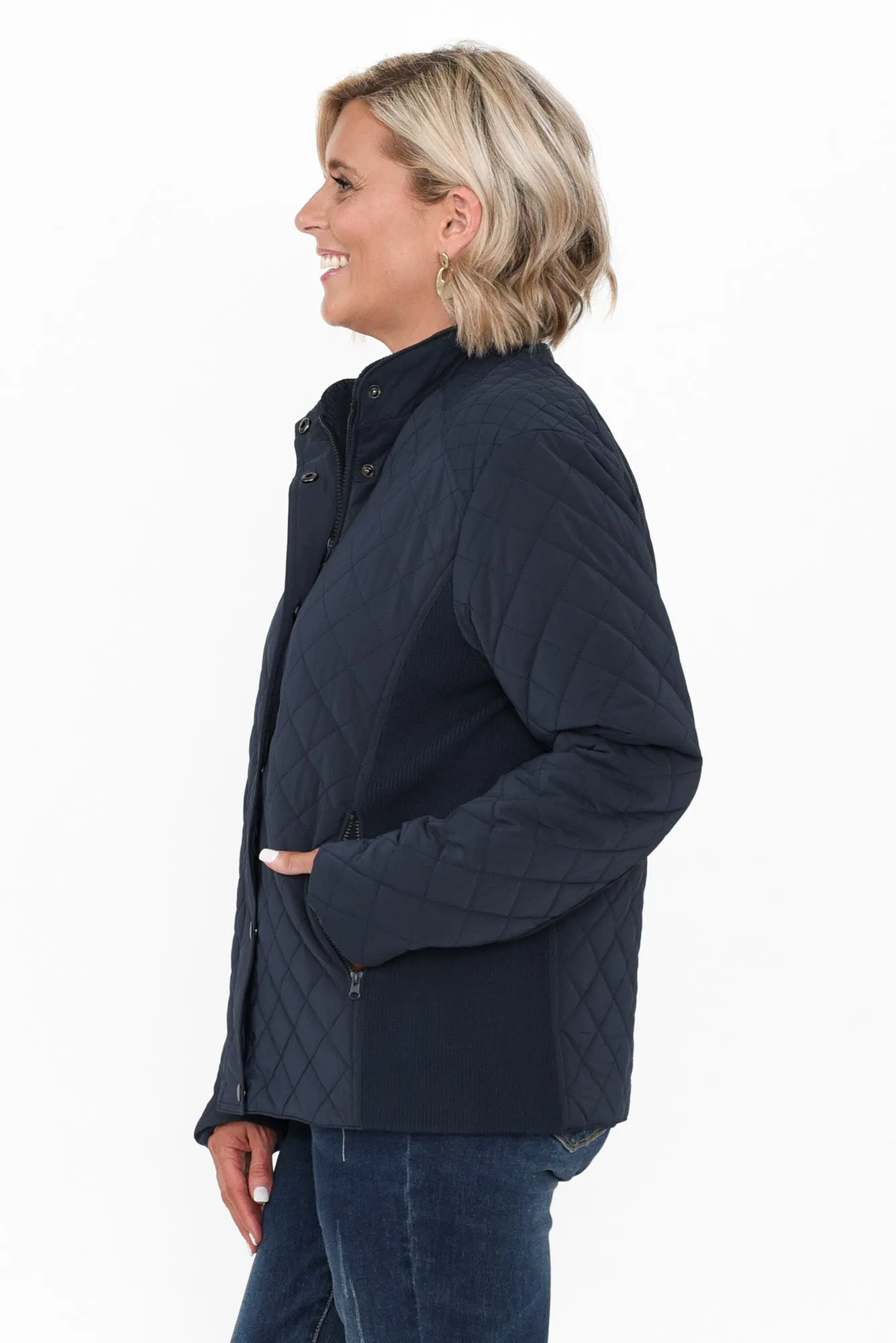Asena Navy Quilted Puffer Jacket sold by Blue Bungalow product image thumbnail 4