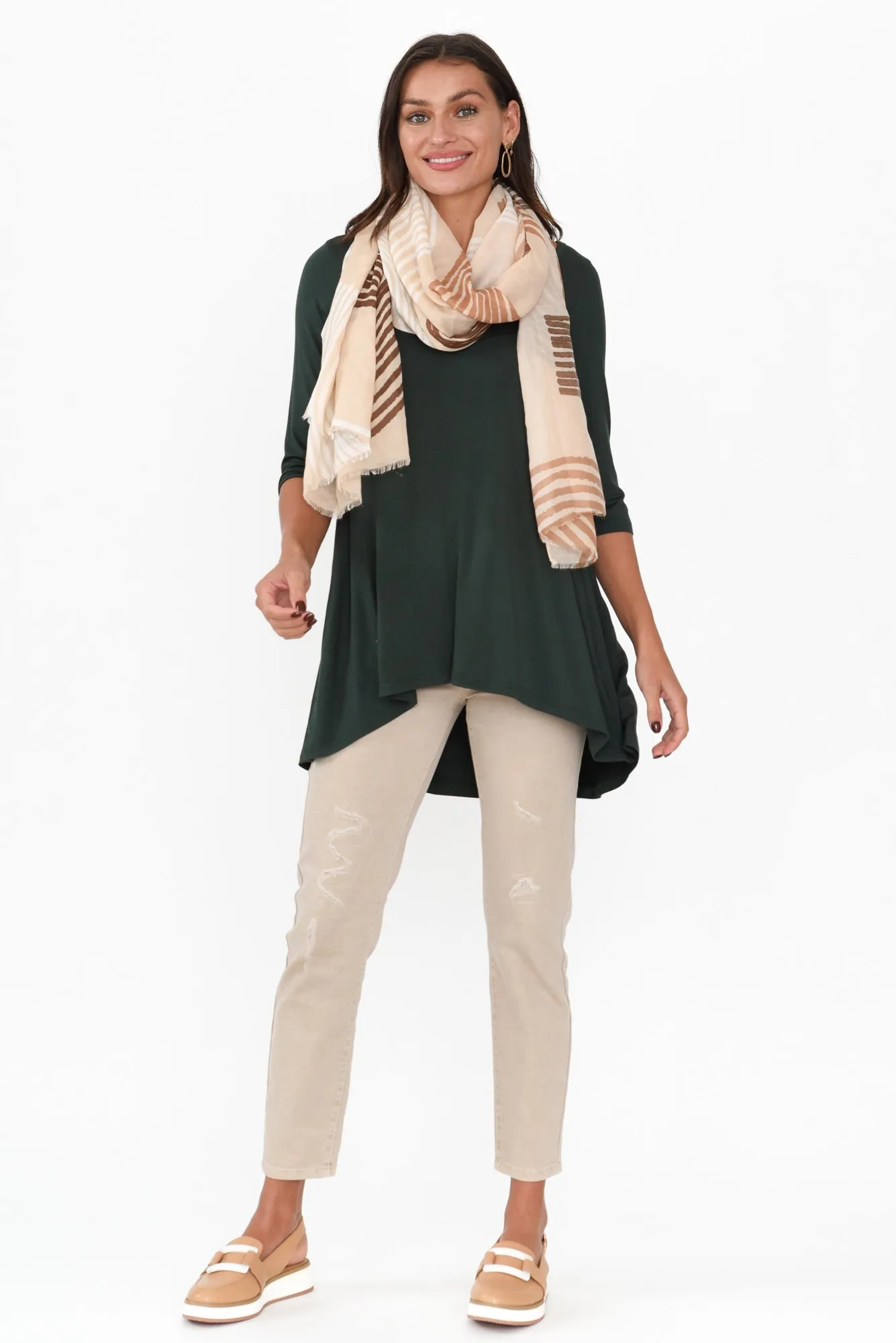 Dark Green Bamboo Hi Lo Hem Top sold by Blue Bungalow product image thumbnail 2