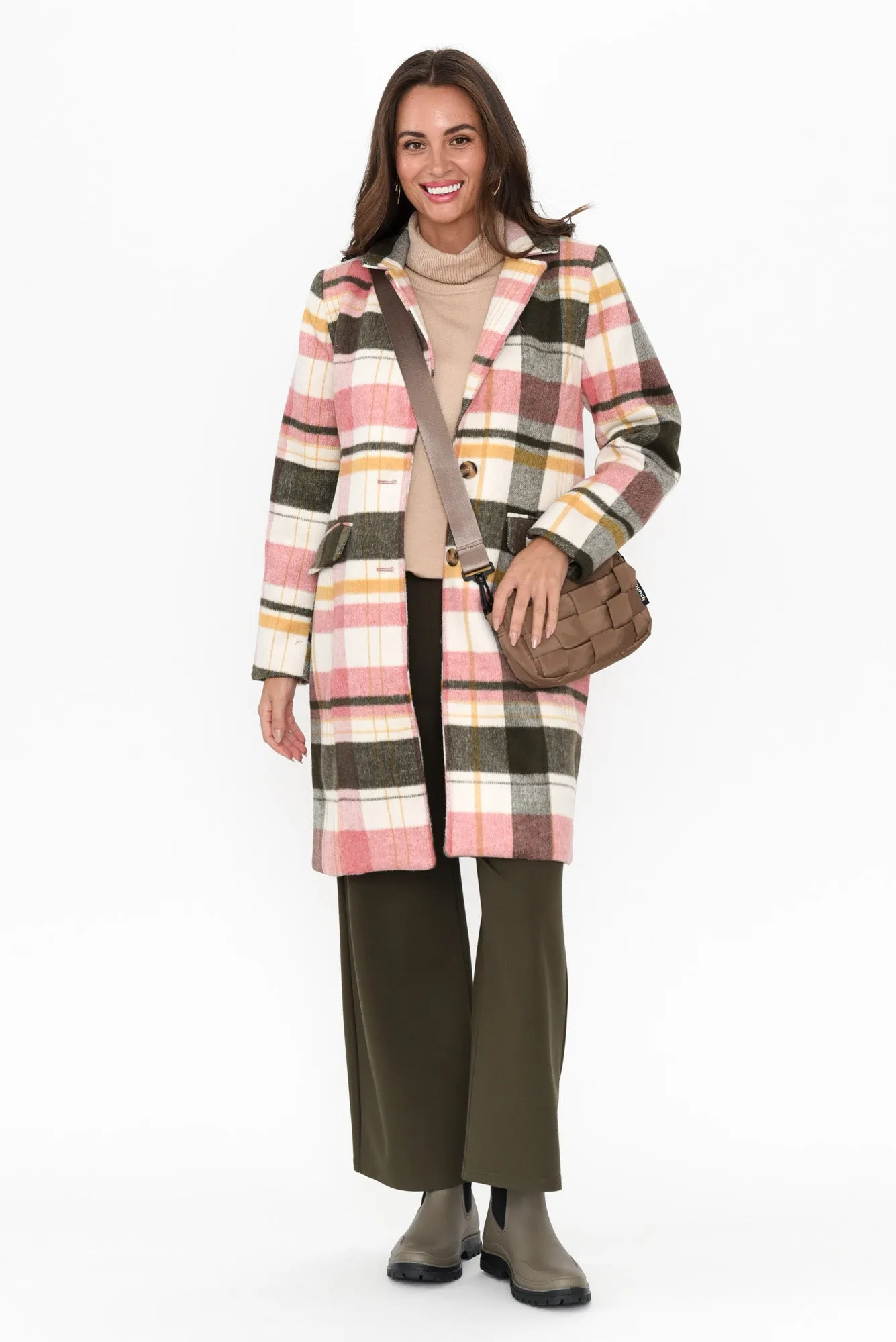 Blanche Blush Check Coat sold by Blue Bungalow product image thumbnail 3
