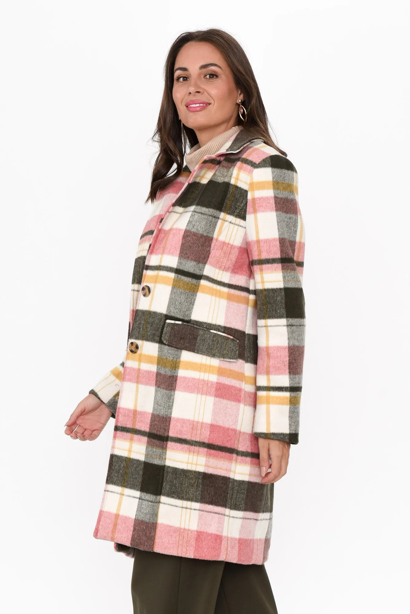 Blanche Blush Check Coat sold by Blue Bungalow product image thumbnail 4