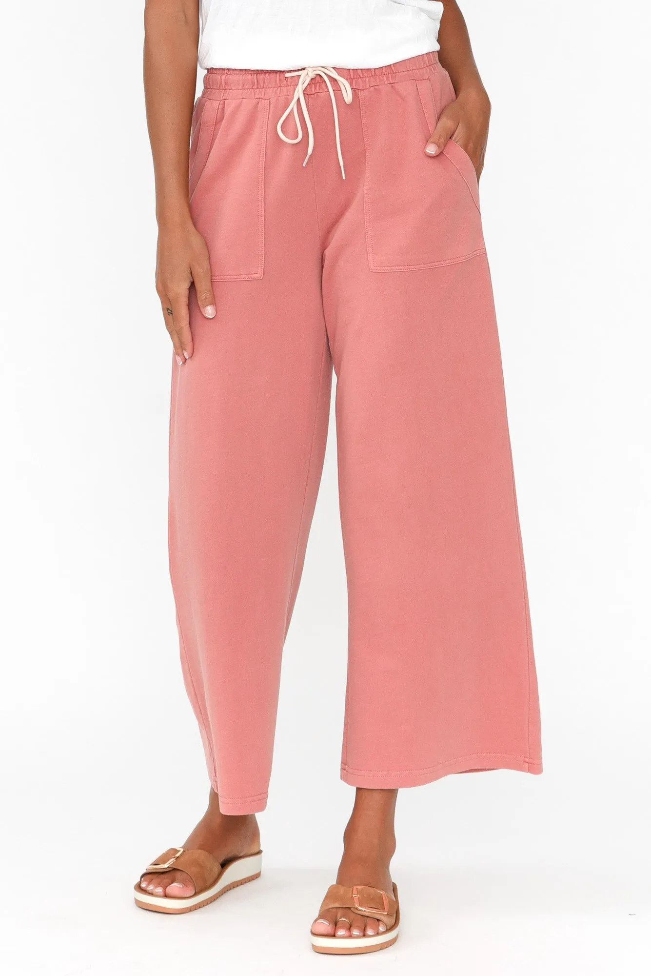 Mariam Blush Relaxed Track Pants sold by Blue Bungalow