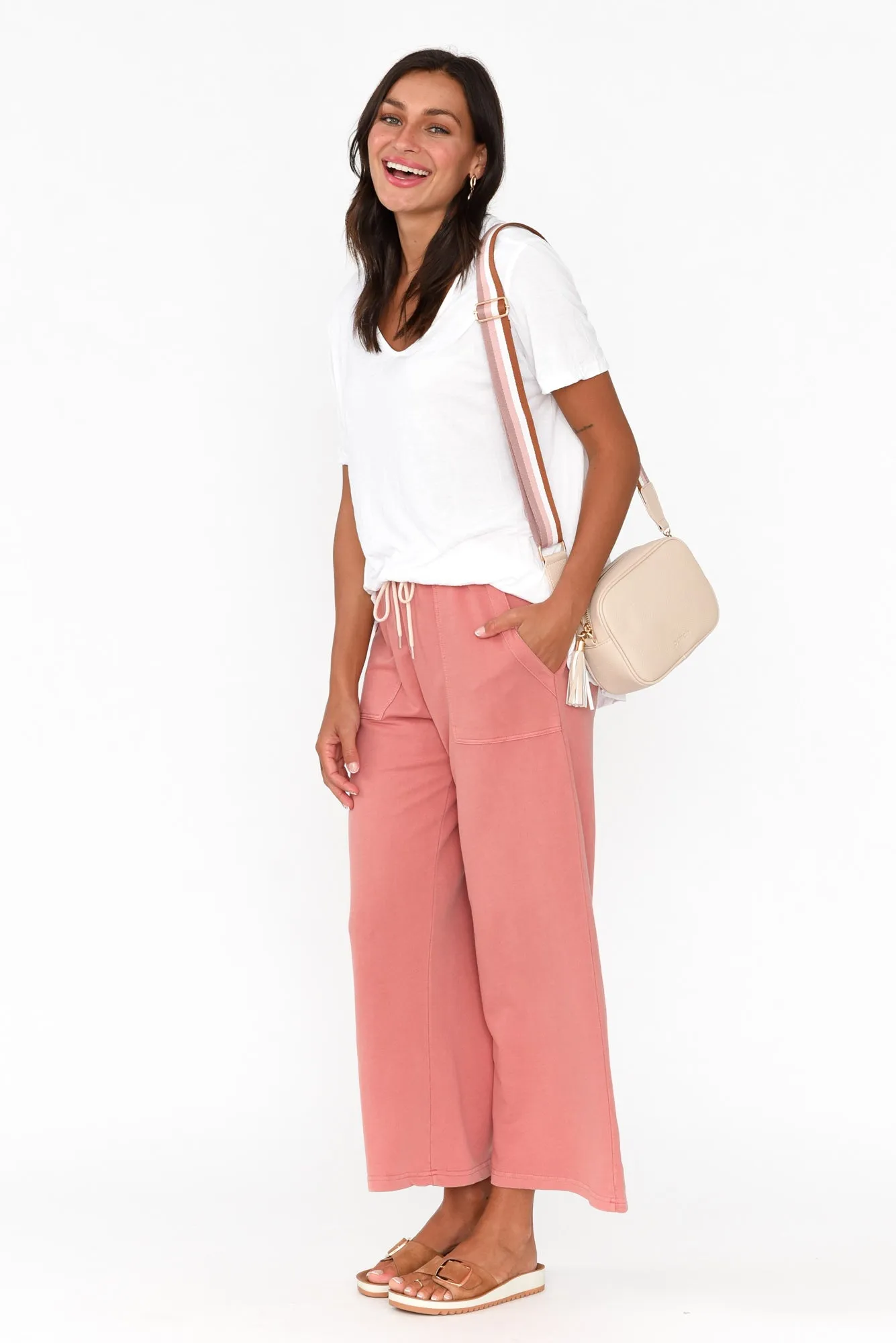 Mariam Blush Relaxed Track Pants sold by Blue Bungalow product image thumbnail 2
