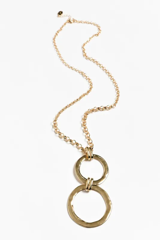 Irvine Gold Circle Pendant Necklace sold by Blue Bungalow