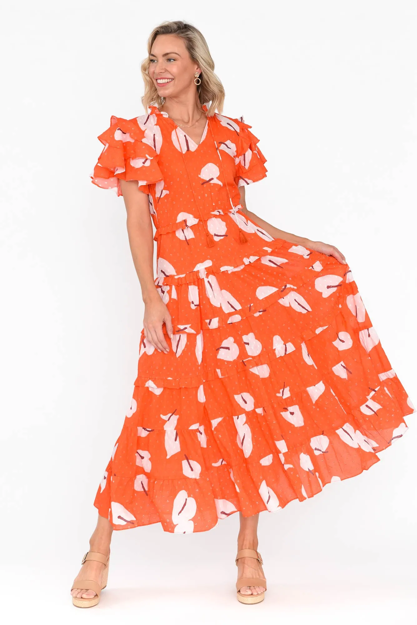 Sana Sunset Petals Cotton Frill Dress sold by Blue Bungalow