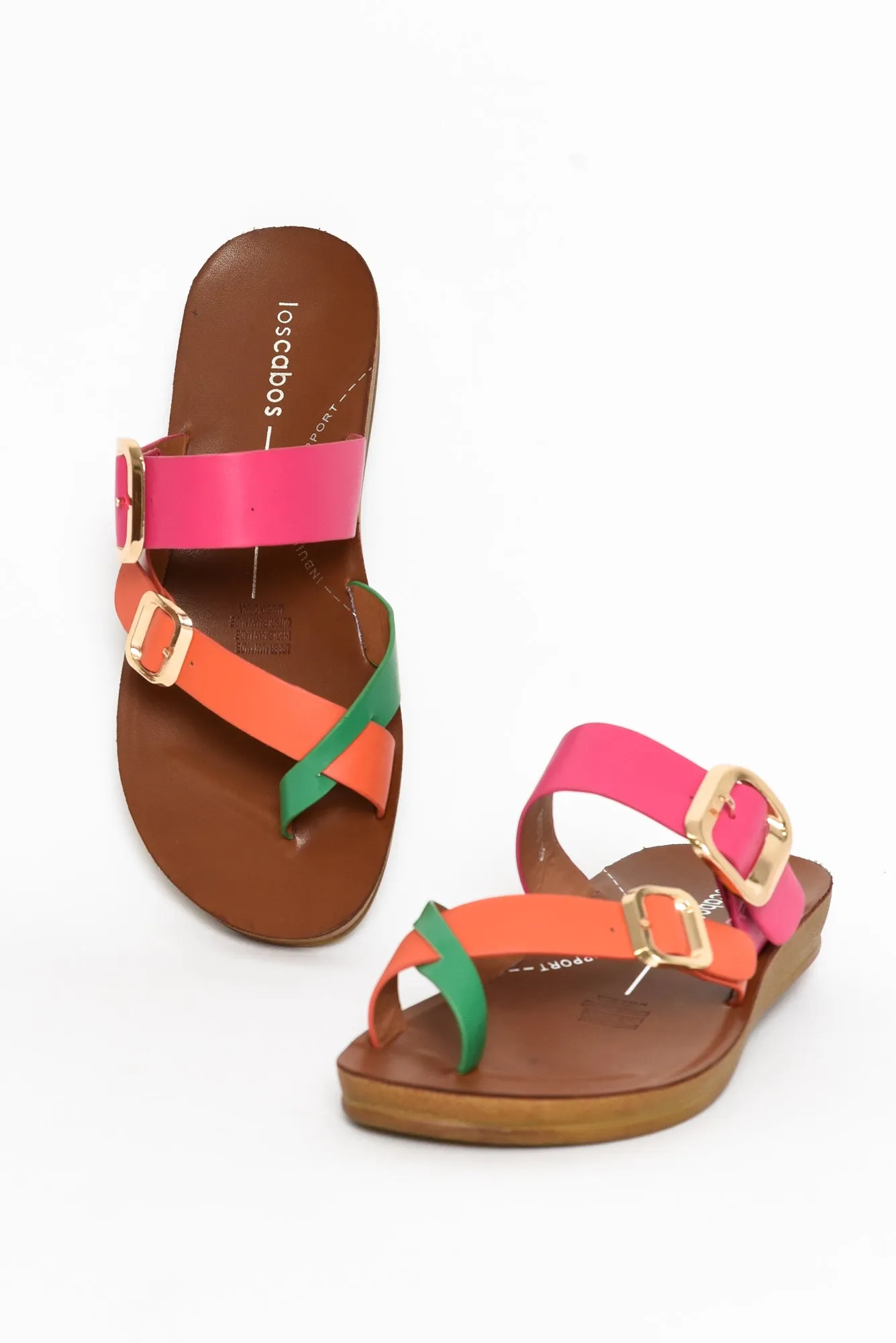 Dany Pink Tropical Buckle Slide sold by Blue Bungalow