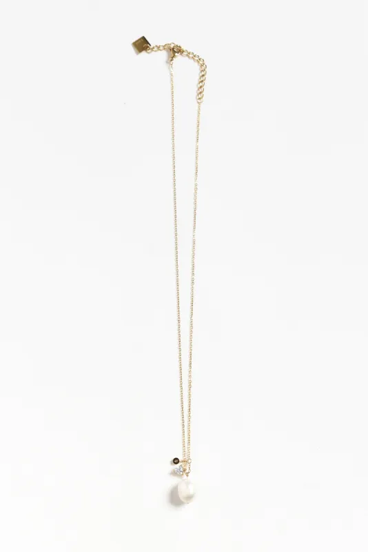 Pamela Gold Plated Pearl Necklace sold by Blue Bungalow