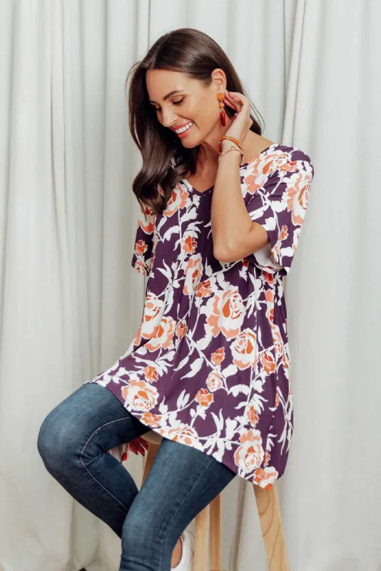 Novella Purple Rose Bamboo Top sold by Blue Bungalow