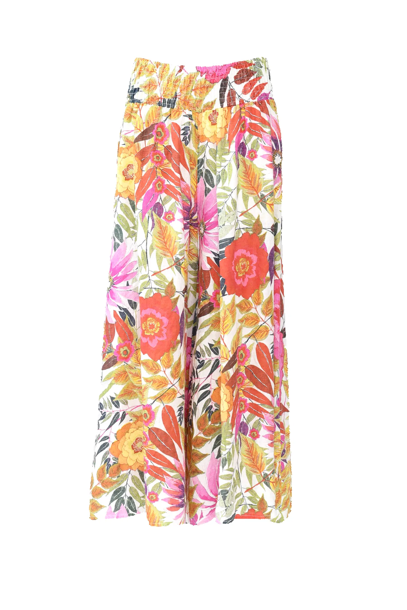 Rumi White Bloom Wide Leg Linen Pants sold by Blue Bungalow product image thumbnail 2