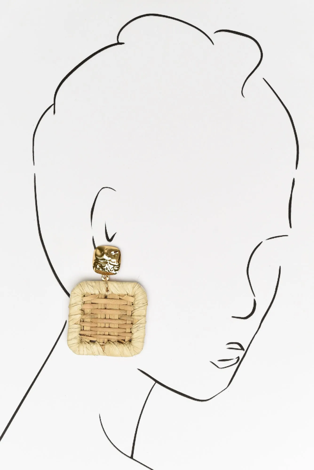 Yannick Natural Weave Drop Earrings sold by Blue Bungalow product image thumbnail 2