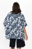 Martine Navy Floral Linen Top sold by Blue Bungalow