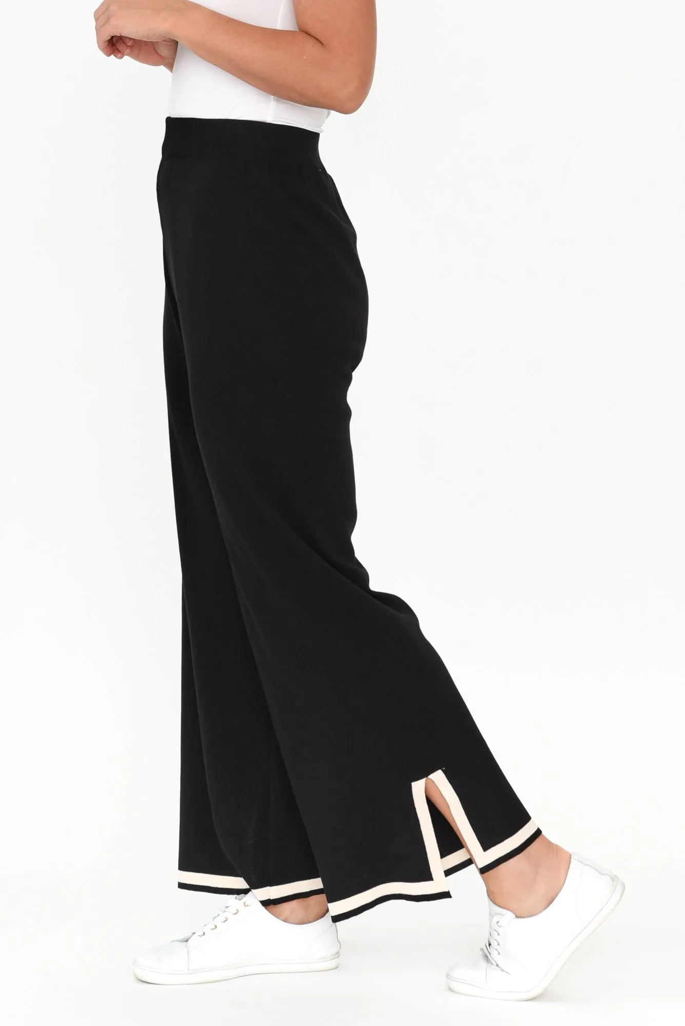 Calgari Black Trim Knit Pants sold by Blue Bungalow product image thumbnail 3