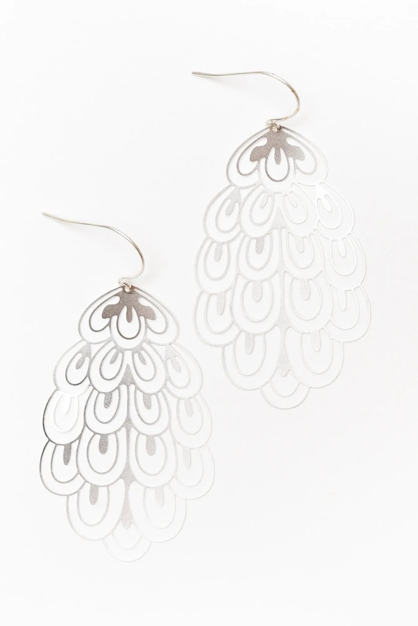 Janie Silver Peacock Earrings sold by Blue Bungalow
