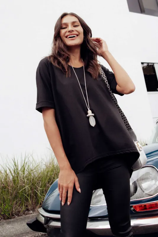 Emiko Black Drape Top sold by Blue Bungalow