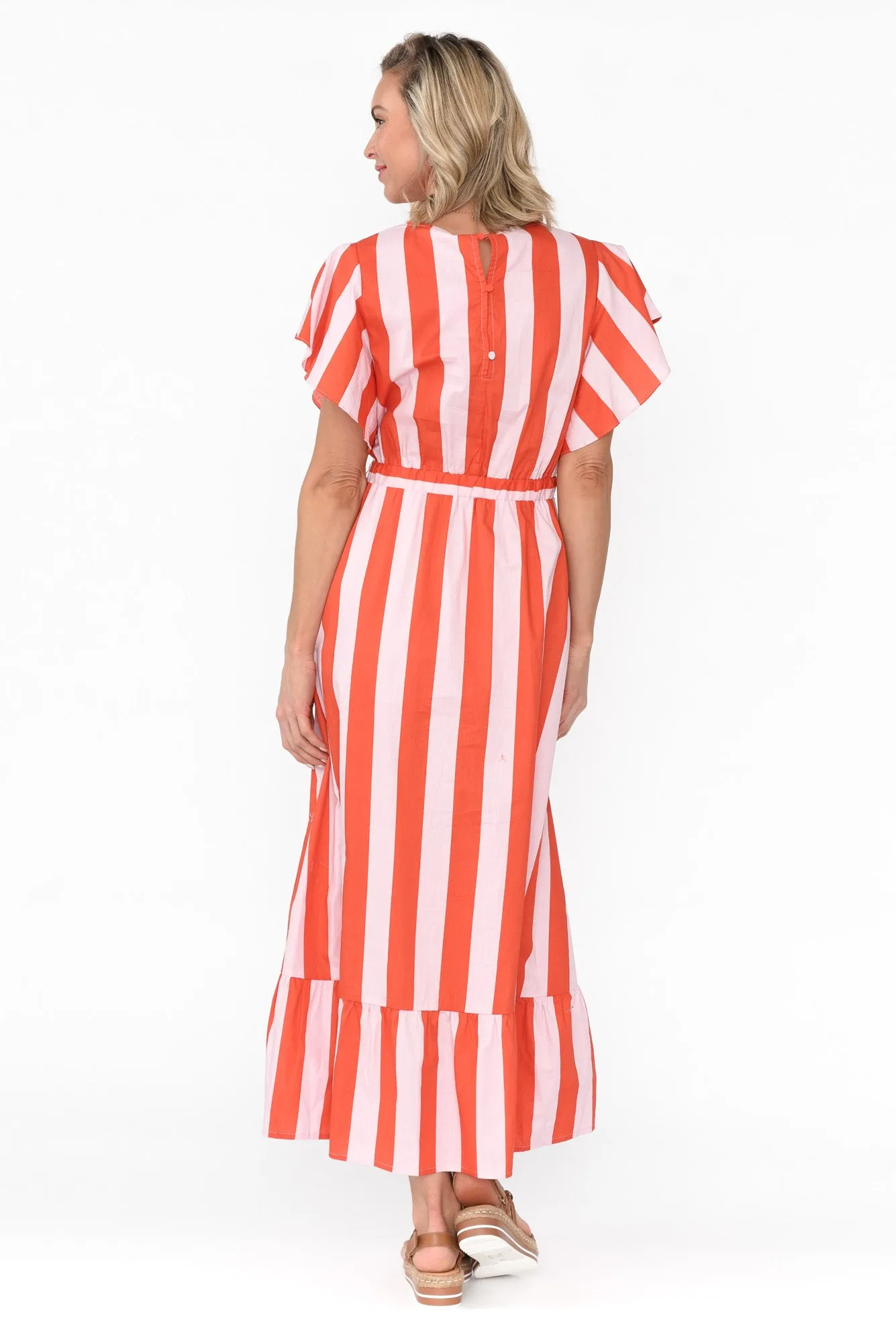 Winslow Pink Stripe Cotton Belted Dress sold by Blue Bungalow product image thumbnail 4
