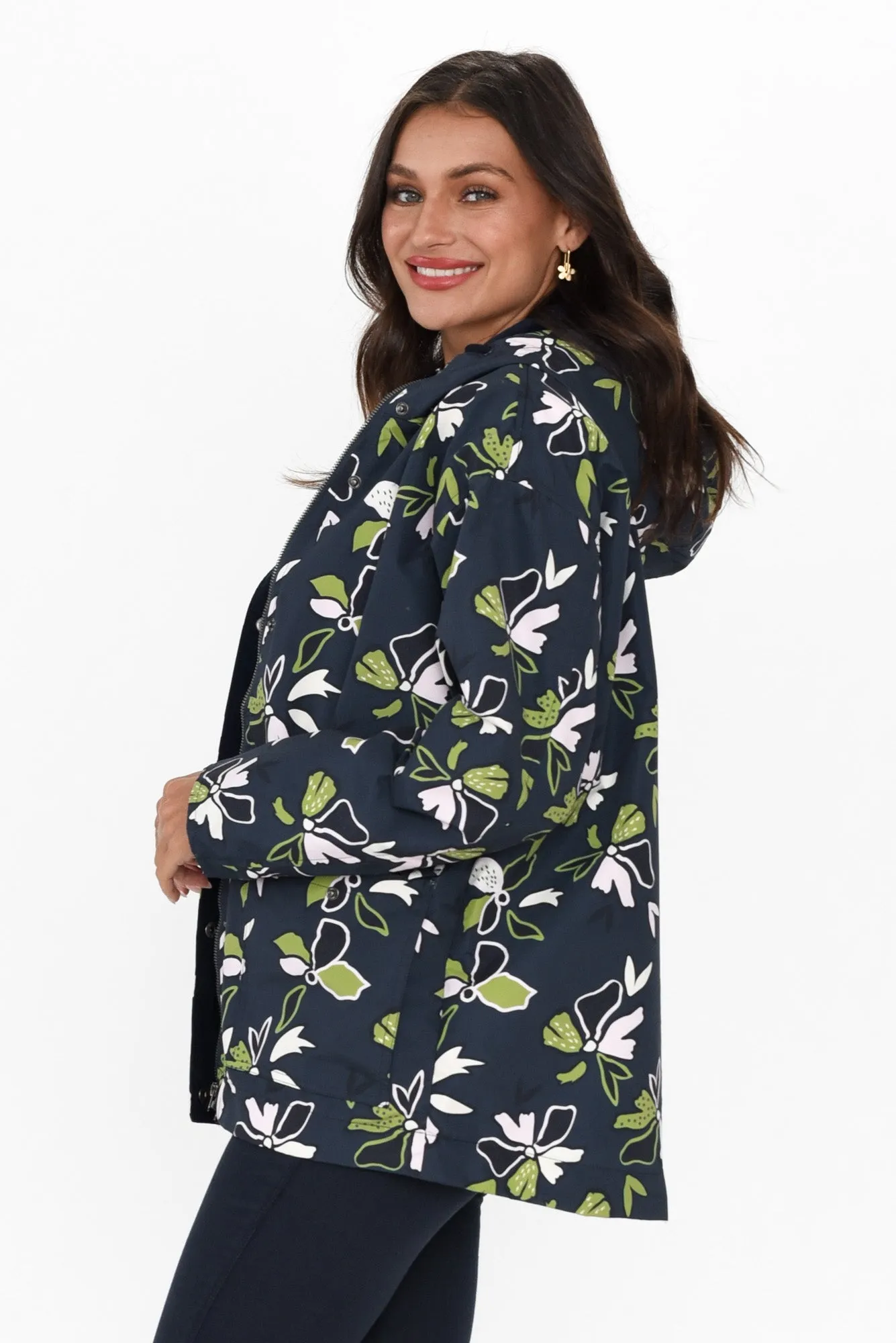 Idyll Navy Floral Raincoat sold by Blue Bungalow product image thumbnail 4