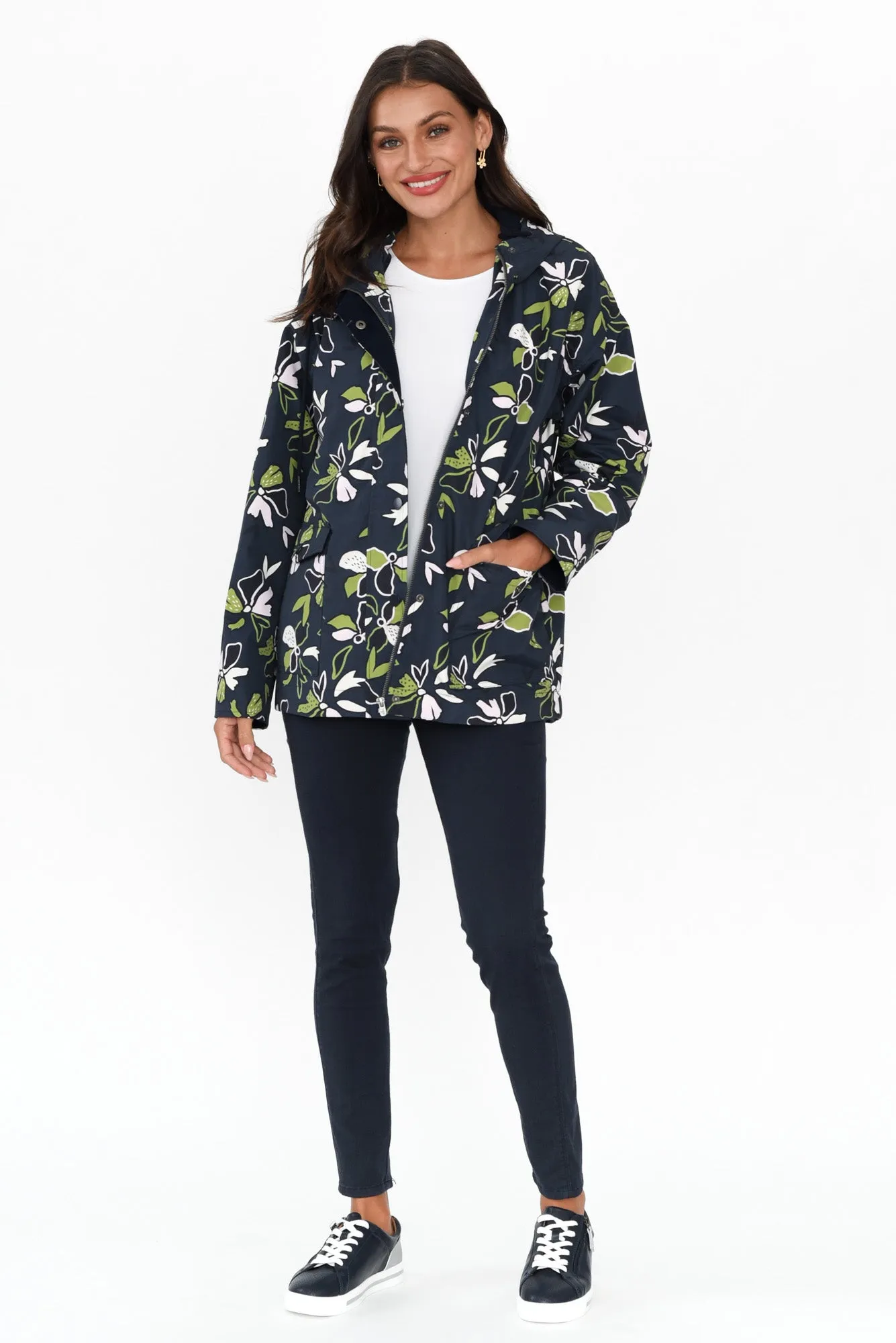 Idyll Navy Floral Raincoat sold by Blue Bungalow product image thumbnail 2