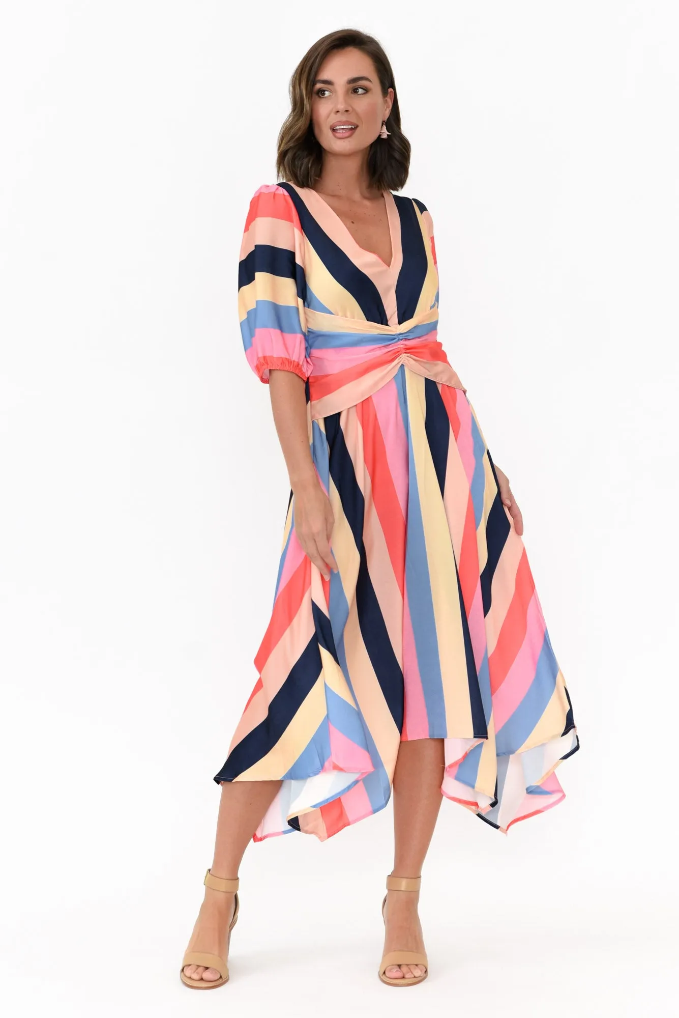 Keanu Carnival Stripe V Neck Dress sold by Blue Bungalow product image thumbnail 2