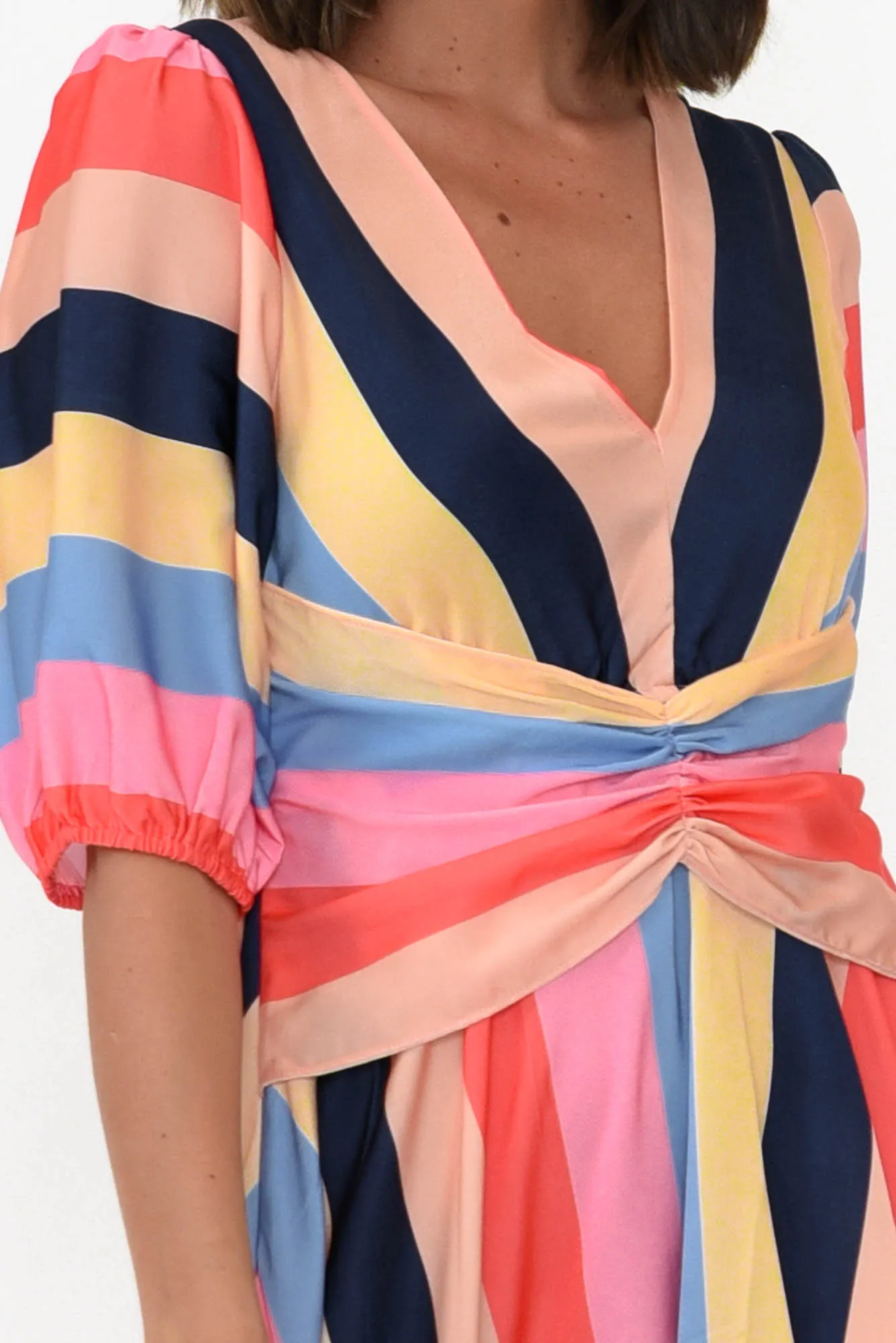 Keanu Carnival Stripe V Neck Dress sold by Blue Bungalow product image thumbnail 3