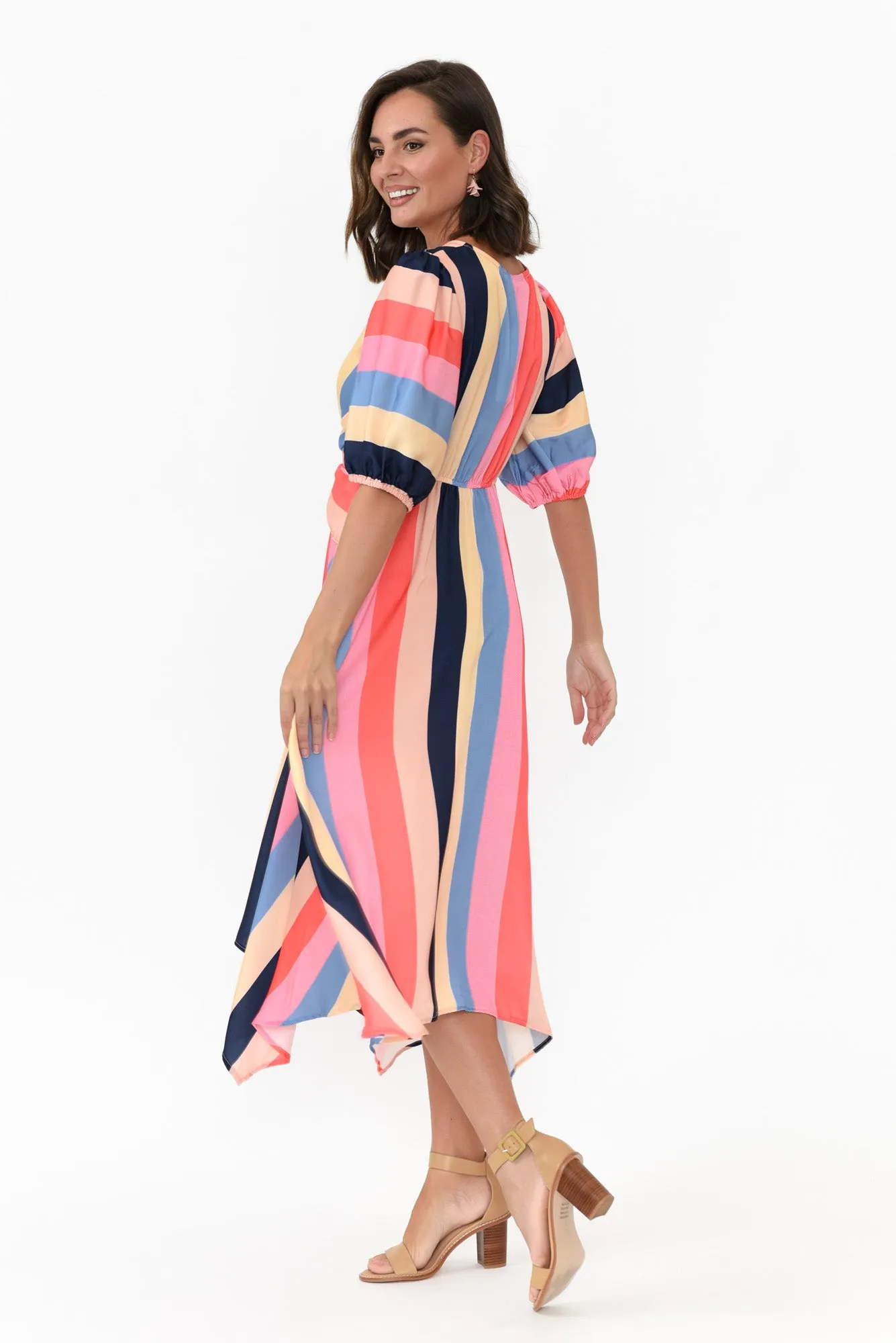 Keanu Carnival Stripe V Neck Dress sold by Blue Bungalow product image thumbnail 4