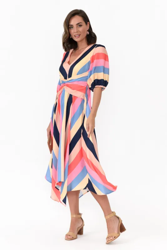 Keanu Carnival Stripe V Neck Dress sold by Blue Bungalow