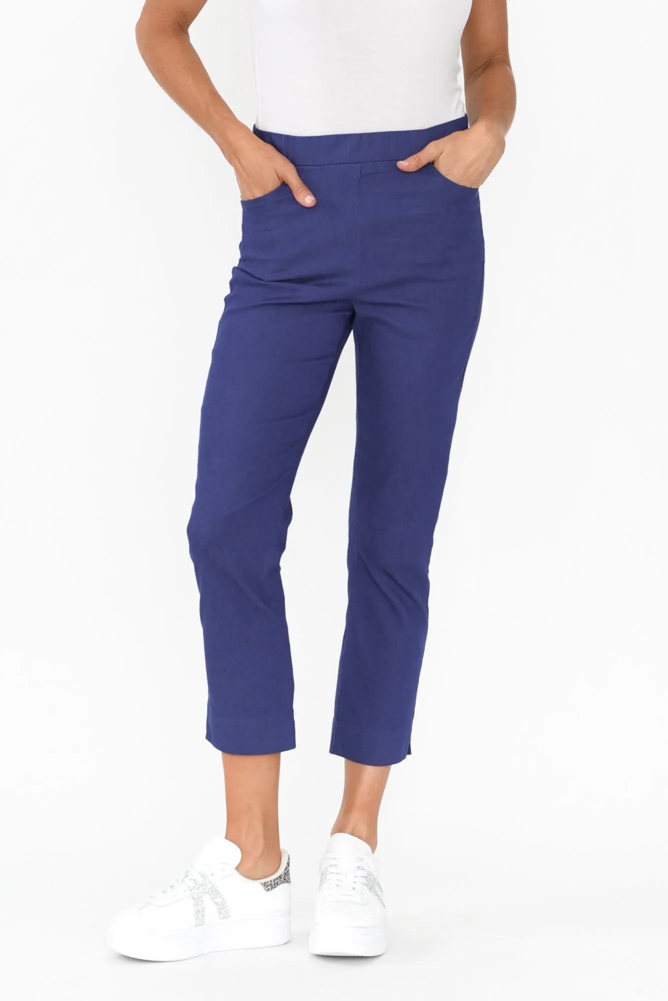Monza Dark Blue Stretch 7/8 Pants sold by Blue Bungalow product image thumbnail 2